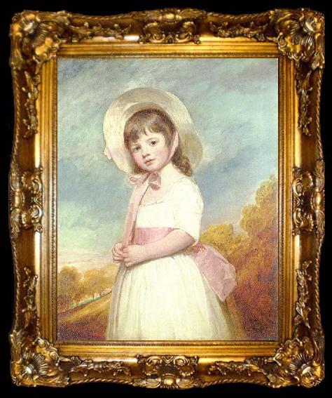 framed  George Romney Portrait of Miss Willoughby, ta009-2